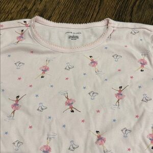 Janie and Jack Figure Skater Print Pajama Set - Light Pink